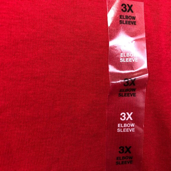 Karen Scott Top Size 0X Women Elbow Short Sleeve V Neck Solid Red Button Accent - Picture 4 of 10